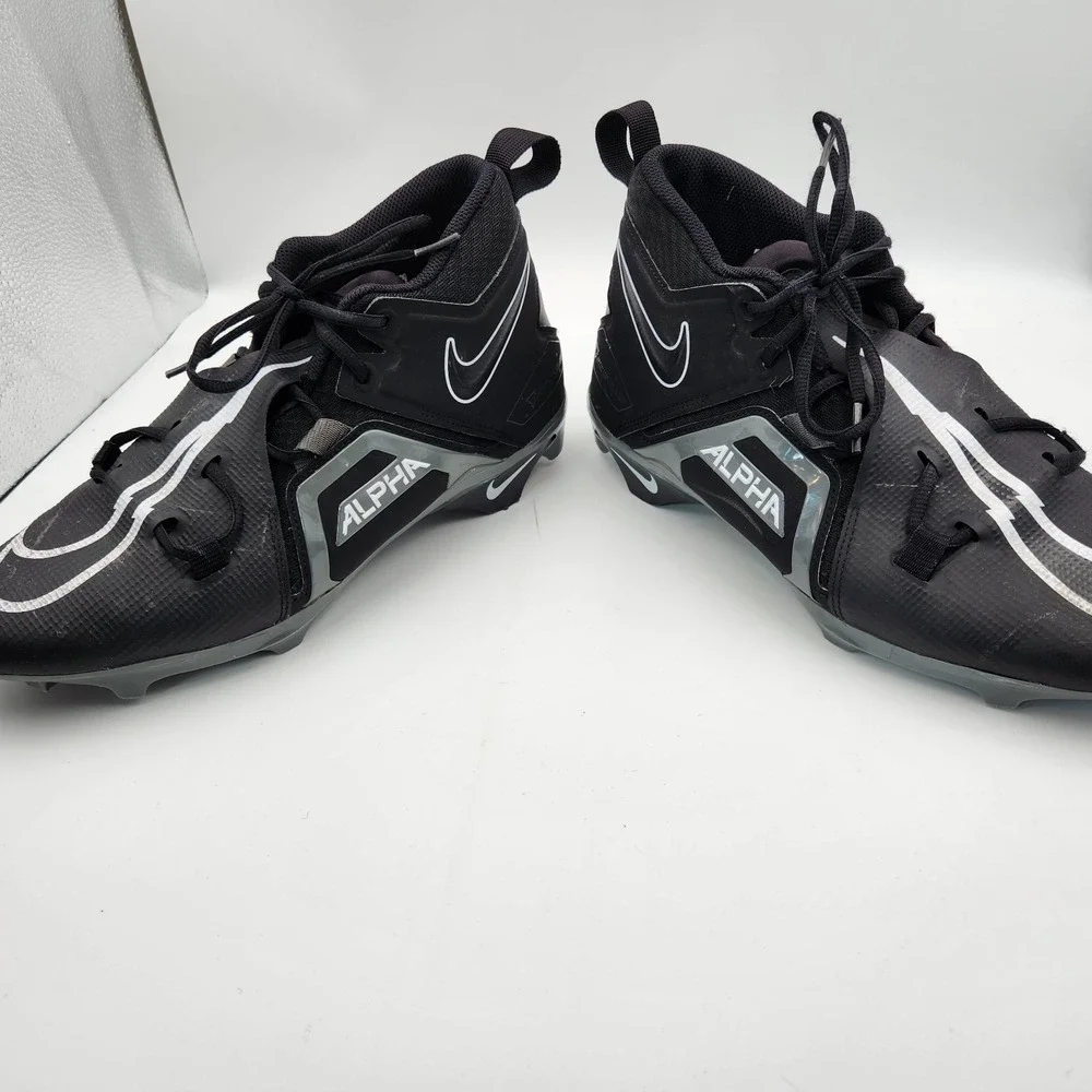 Nike‎ Alpha Menace Pro 3 CT6649-010 Mens 11 Sneakers Black Gray Football Cleats